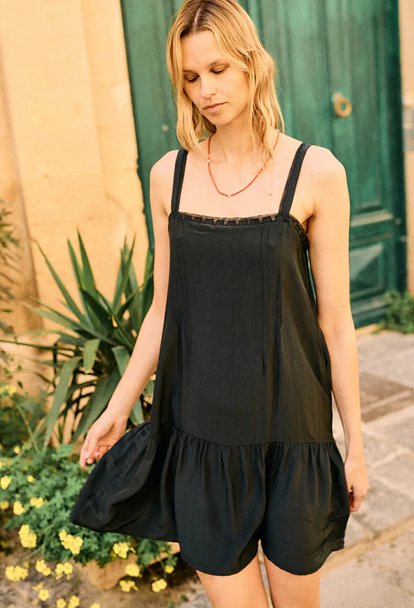 Ceres Drop Waist Silk Dress